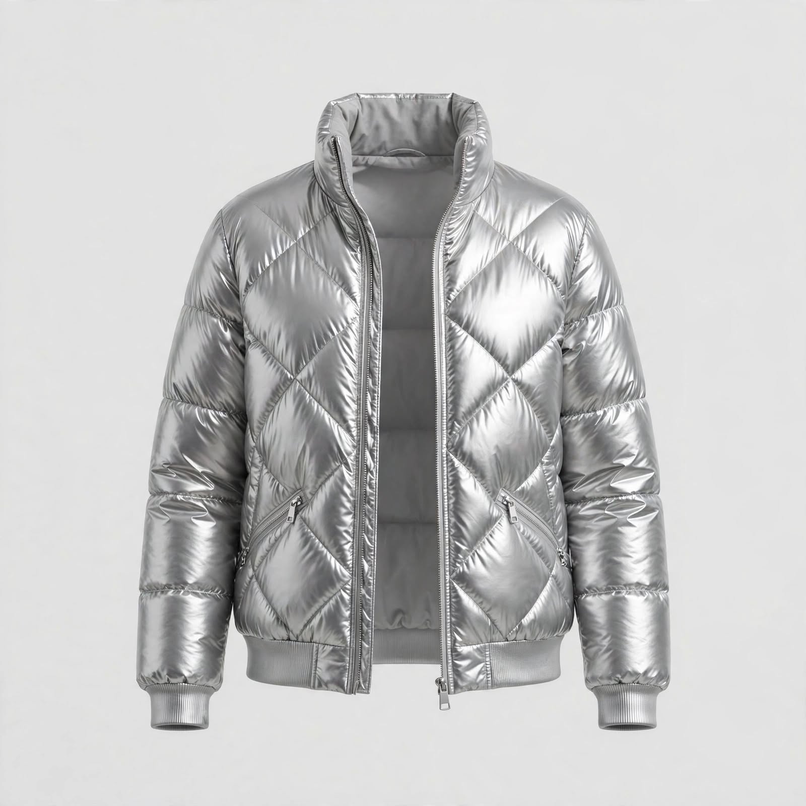 Custom Metallic Puffer Jacket